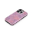 thumbnail image 3 of DesignSkinz Scratch-Resistant Hard Slim Case Compatible with iPhone 12 Mini (Compatible with MagSafe) - White Slanted Lines Over Pink and Purple Grunge Surface, 3 of 9