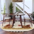 thumbnail image 2 of Hen 8FT Round Area Rugs for Living Room Vintage Farmhouse Hen Straw Linen Texture Black Plaid Ultra-Thin Non-Slip Round Rugs Machine Washable Low Pile Circle Carpet for Bedroom Kitchen Nursery, 2 of 9