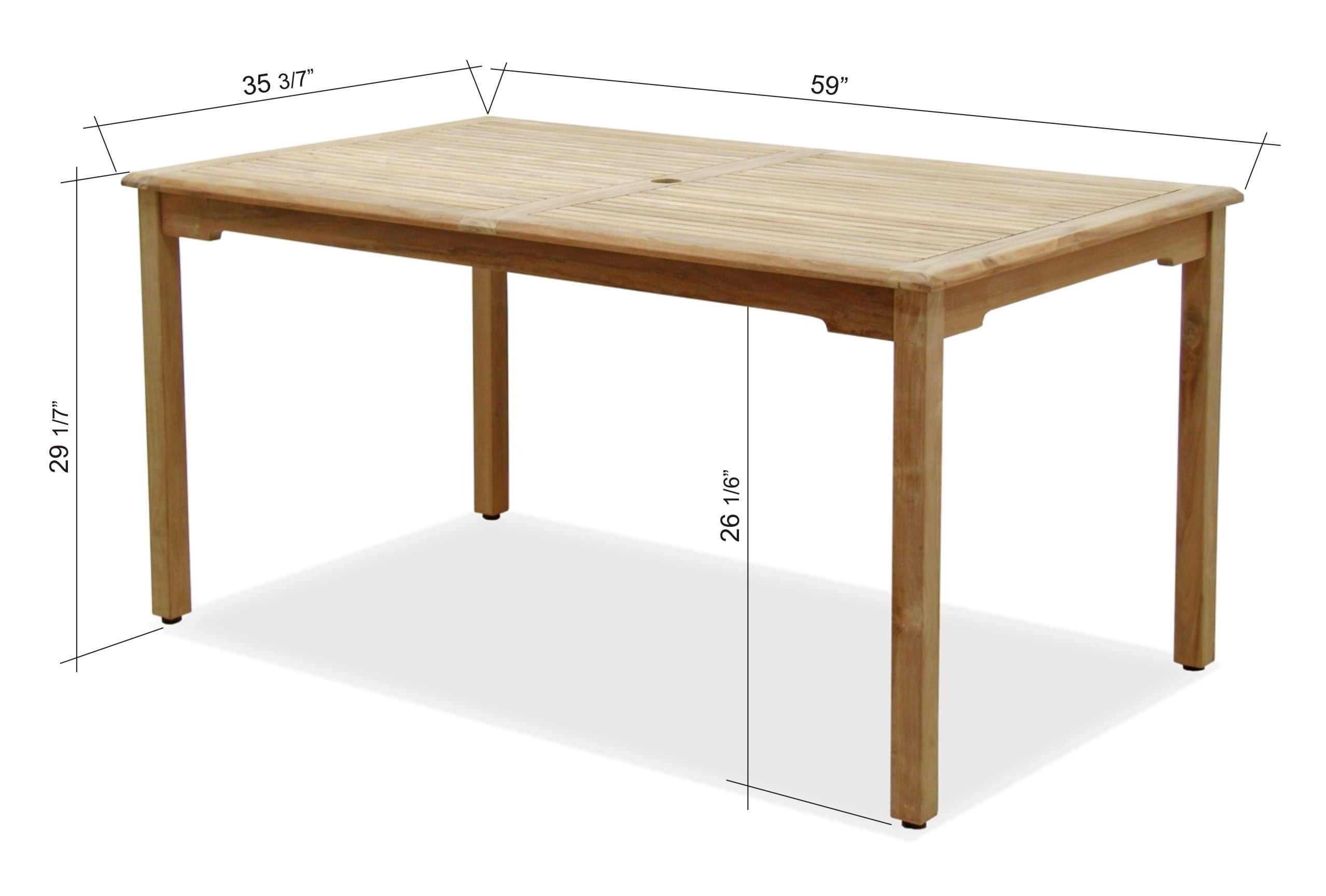 Amazonia Clay Solid Wood 7 Pieces Rectangular Patio Dining Set, Seating Capacity: 6