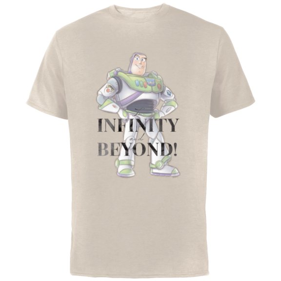 Disney 100 and Pixar’s Toy Story Buzz Lightyear To Infinity - Short Sleeve Cotton T-Shirt for Adults - Customized-Natural