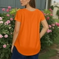 thumbnail image 3 of TQWQT Womens Plus Size Tops 4x-5x Summer Short Sleeve Tunics Shirts Basic Plain Tees V Neck Criss Cross Tunic Shirts Large Casual Trendy Tunics Orange 4XL, 3 of 4