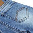 thumbnail image 5 of KIDSCOOL SPACE Baby Jeans,Little Toddler Elastic Band Inside with D-ring Vertical Distressed Holes Vintage Creasing Stretch Denim Pants,Light Blue,6-9 Months, 5 of 6