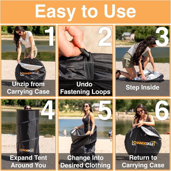 Pop Up Changing Tent with Floor for Beach, Car & School Sports – Collapsible Portable Privacy Tent for Camping – Tall, Waterproof, Foldable, Compact Dressing Room Tube