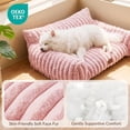 thumbnail image 4 of Exclusivo Mezcla Sofa Pet Bed with Raised Backrest for Small Medium Dogs, 30"x20" Cozy Plush Cord Couch Dog Bed, Removable Washable Cover, Pink, 4 of 6