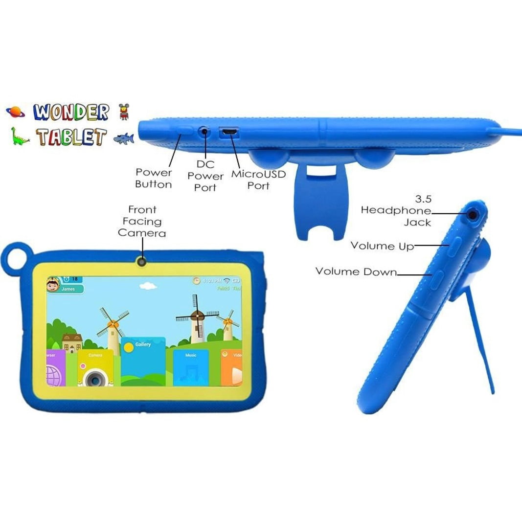 Mingtel Inc K749B Kids Tablet Wonder Tab Android 10 Os 7 Inch 1024 X 600 Hd Display 1.3ghz Quad