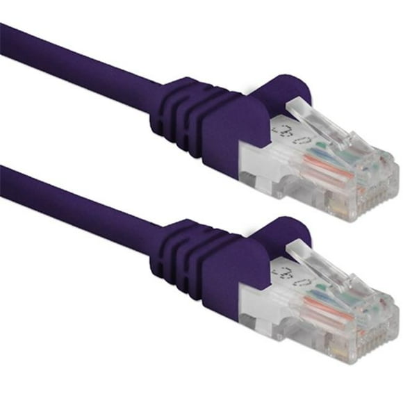 QVS CC715-100PR 100 ft. CAT6 Gigabit Flexible Molded Purple Patch Cord