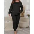 thumbnail image 3 of Cueply Womens Plus Size Pajama Set Long Sleeve Pjs for Women Soft Sleepwear Loungewear Nightwear With Pockets, 3 of 7