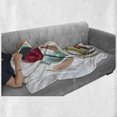 thumbnail image 6 of Art Soft Flannel Fleece Throw Blanket, Watercolor Tulip Flowers Bouquet Feminine Beauty Spring Revival, Cozy Plush for Indoor and Outdoor Use, 50" x 70", Forest Green Magenta, by Ambesonne, 6 of 6