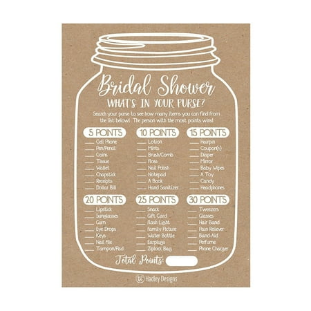 25 Rustic Whats In Your Purse Bridal Wedding Shower Or