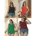 thumbnail image 6 of NISVIYA Womens Plus Size T Shirts Trendy 2026 Flowy Sleeveless Tank Tops Cute Tunics Black L, 6 of 7