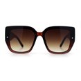 thumbnail image 3 of Womens 90s Designer Fashion Rimless Plastic Thick Temple Butterfly Sunglasses [All Brown], 3 of 7