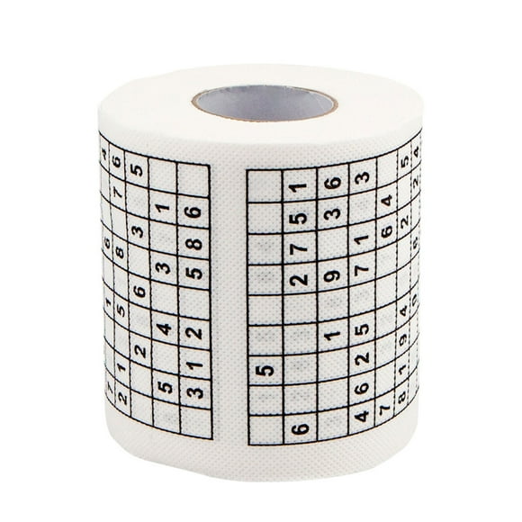 Injueey Pañuelos impresos Sudoku Su suaves y duraderos, cualquier rollo de papel higiénico para entusiastas del Sudoku, pañuelos limpios Suministros de limpieza para el hogar