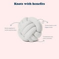thumbnail image 3 of Bearaby Hand-Crafted Knot Pillow Ball - Relieve Stress with Oeko-TEX Certified Organic and Gently Weighted Material - Handcrafted Throw Pillows from Natural Latex Foam (Moonstone Grey, Medium), 3 of 15