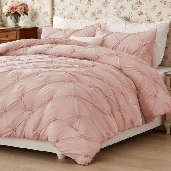 SoComfy by Bedelite Boho Pintuck Comforter Set, Soft Lightweight All-Season Bedding, Queen