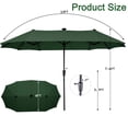 thumbnail image 3 of Autlaycil 13 ft Large Rectangle Umbrella with 36 Solar Lights and Crank System for Garden, Deck, Poolside, Patio, Green, 3 of 7