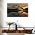 thumbnail image 3 of Elephant Stock Lake At Sunset Wall Art - Horizontal Multi Panel Canvas - 3 Pieceliving Room Wall Decor - Photography Nature Multi Panel - Brown And Gray Decor - 38" x 24", 3 of 8