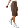 thumbnail image 5 of Only Moment Quick Dry Athletic Shorts cool silk cotton Summer Casual High Waisted Wide Leg Drawstring Lounge Shorts Comfy 2026 Beach Vacation Clothes Brown,2XL, 5 of 9