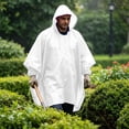 thumbnail image 4 of Kilaqueen Reusable EVA Rain Poncho with Drawstring Hood Lightweight Waterproof Raincoat for Adults Unisex Long Rain Cape for Hiking Camping, 4 of 6