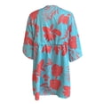 thumbnail image 4 of Valora Women's Casual Tennis Dress 1 Womens Floral Neck Knot Front A Line Short Dress Blue M, 4 of 4