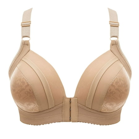 Black of Friday Deals!Clearance Staron Bras for Older Women No Underwire Front Closure Bra Comfortable Stretch Bra Wireless Large Size Bras Plus Size Bra
