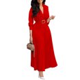 thumbnail image 2 of Spring and Summer Waist Cinching Elegant Solid Color Dress, 2 of 6