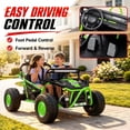 thumbnail image 4 of iRerts 36V Powered Ride on Toys for Big Kids, 2 Seater Ride on Cars with Metal Frame, Bluetooth Music, 4 Wheels Suspension, Electric Ride on Vehicles for Boys Girls, Green, 4 of 8