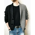 thumbnail image 3 of Lenago Men's Cardigan sweaters Casual V-Neck Sweater Bottoming Sweater Knitwear Knitted Sweater Long Sleeve, 3 of 3