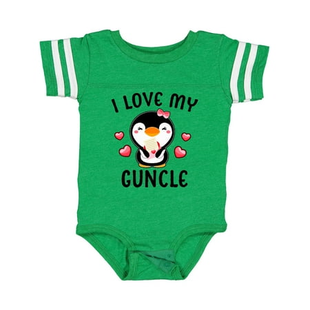 

Inktastic I Love My Guncle with Cute Penguin and Hearts Gift Baby Girl Bodysuit