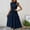 Navy, variant on SMihono Fashion Summer Casual Flutter Short Sleeve Midi Dress,Solid Ruffle Trim Belted Dress,Boho Dresses for Women 2025 Fall Casual Pink XL