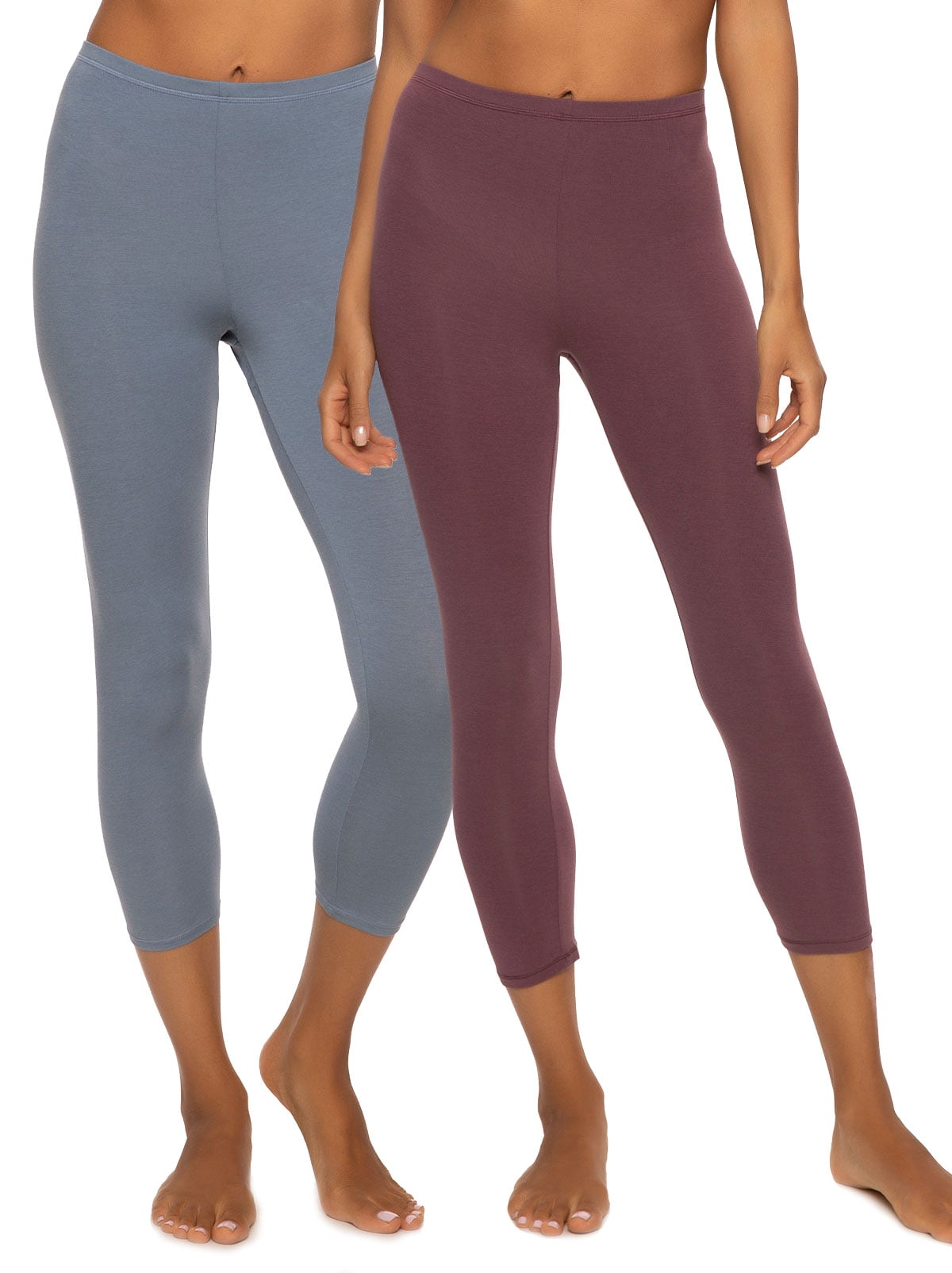 Felina Cotton Modal Capri Leggings 2 Pack Lightweight Soft