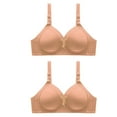 thumbnail image 1 of Kyusrd Full Coverage Bras For Women Adjustable Strap No Underwire Comfort Gathering Push Up Breathable Bralette Bras Solid Color Comfortable Wireless Bras 2Pcs, 1 of 8
