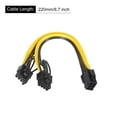 thumbnail image 2 of PCIe Cable 6 Pin to Dual 8 Pin (62) Male GPU Cable Extension PCI Express Power Adapter Cable 220mm/8.7" , 2pcs, 2 of 6