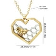 thumbnail image 3 of Fashion Heart Honeycomb Bee Pendant Necklace - Real Gold-Tone Jewelry for Women, Cute Animal Design, Ideal for Party & Dates, 3 of 8