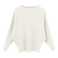 thumbnail image 4 of JIAYUE Women Sweaters Batwing Sleeve One Shoulder Solid Color Knit Pullover Oversized For Women Comfortable Seasonal Attire, 4 of 4