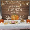 thumbnail image 2 of Fall Pumpkin Baby Shower Backdrop 7x5ft Autumn Rustic Wood Fall Baby Shower Party Decorations Photo Booth Backdrops A Little Pumpkin is on The Way Photography Background, 2 of 5