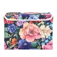 thumbnail image 7 of Yayeee Collapsible Cube Storage Bin with Lid Fabric Closet Decorative Basket with Handles, Vibrant Pink Floral Pattern, 7 of 7