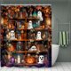 thumbnail image 4 of Cortina de ducha de tela con refuerzo inoxidable para el cuarto de baño, 4 of 5