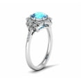 thumbnail image 4 of HeartsAndYou 2.2ct Natural Aquamarine Diamond Flower Milgrain Halo Ring 14k SOLID White Gold, 4 of 9