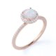 thumbnail image 4 of JeenMata Anillo de Bodas Antiguo con Halo de Ópalo Welo Redondo de 1,75 Uds en Oro Rosa de 18 K sobre Plata, 4 of 6