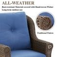 thumbnail image 5 of PARKWELL Outdoor Patio Wicker Chairs Set of 2,Weather Resistant Rattan Lounge Armchairs with Deep Seat Anti-Slip Cushion,Navy, 5 of 10
