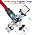 thumbnail image 6 of Magnetic Charging Cable, 540° Rotating Magnetic Phone Charger [4-Pack, 3ft/3ft/6ft/6ft] 3 in 1 Magnetic Charger Cable Nylon Braided Magnetic USB Cable for iProduct/Micro USB/Type C Device-Red, 6 of 8