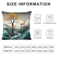 thumbnail image 5 of Creowell Deer Wave Birds Fashion Style Throw Pillow Covers Dirt-Resistant for Couch Sofa Bed Home Decor Pillowcase 1PC 22x22in, 5 of 5