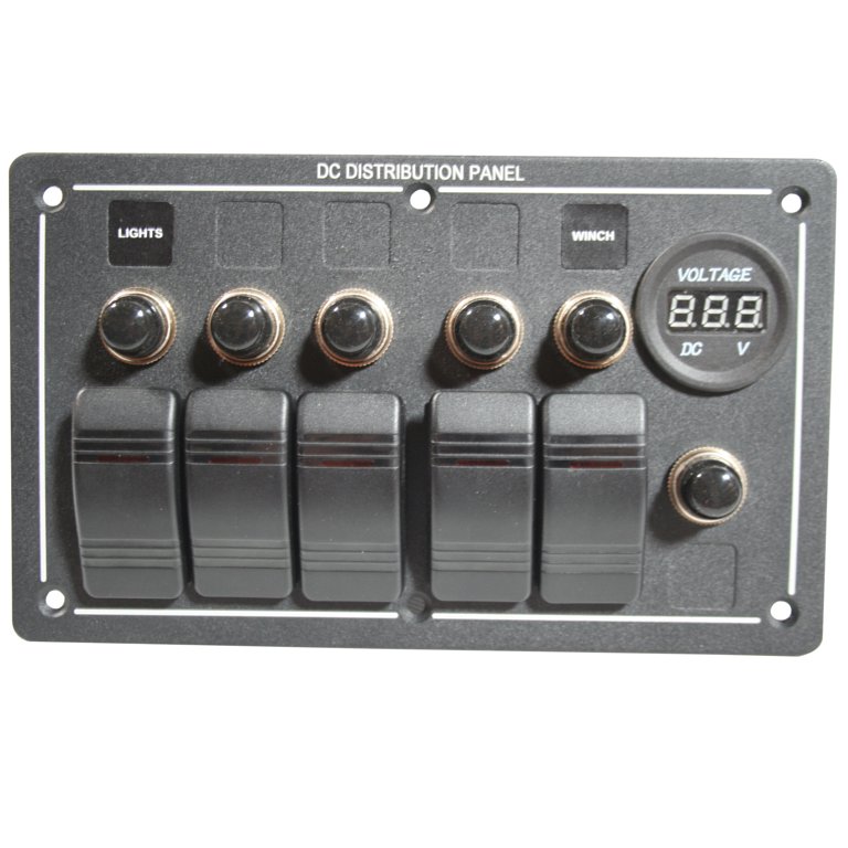 Bulldog Winch 5-Switch Voltmeter Panel W/Breakers Black - Walmart.com