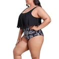 thumbnail image 3 of TOPIO Women Swimsuit Plus Size Swimsuit High Waisted Two Piece Flounce Bikini Swimwear, 3 of 6