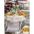 thumbnail image 5 of Outdoor Tablecloth with Umbrella Hole for Patio/Picnic/Party/Camping, Sunflower Waterproof Table Cloth Round Cover Washable, Green Botanical Yellow Floral Summer Rustic (Dia 60"), 5 of 9
