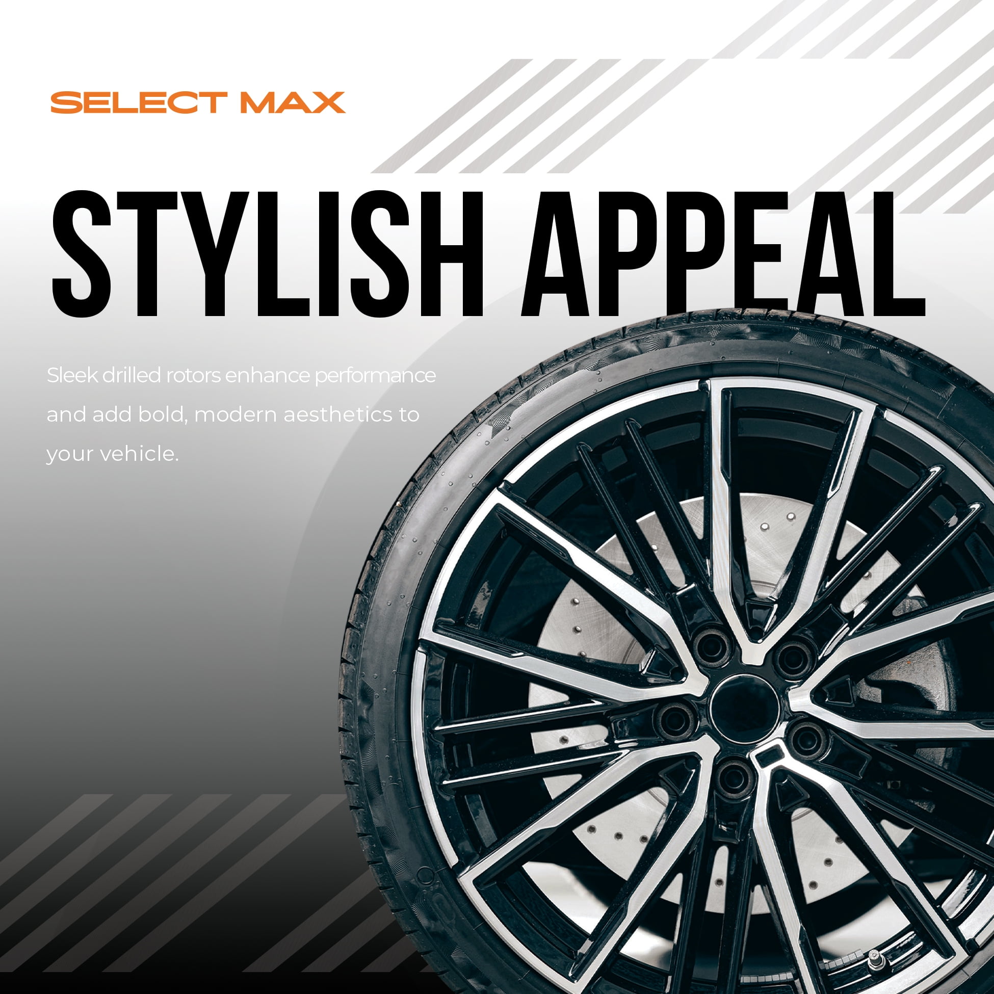 Max Advanced Brakes - Front Brake Rotor Set for 2013-2020 Hyundai Santa Fe, Cross-Drilled Front Rotors, Sporty Look