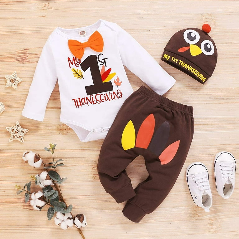 Newborn boy upfront first thanksgiving outfit