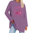 thumbnail image 1 of Pisexur Hauts à Ruban pour Femmes Mode Manches Longues Col Rond Chandails en Molleton Décontractés Sensibilisation au Cancer du Sein Pull Tops Chandails en Molleton Graphiques Inspirants T-Shirts Tops d'Automne pour Femmes, 1 of 5