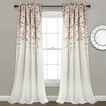 Weeping Flower Room Darkening Window Curtain Panels Blush/Gray 52X95 2 Set