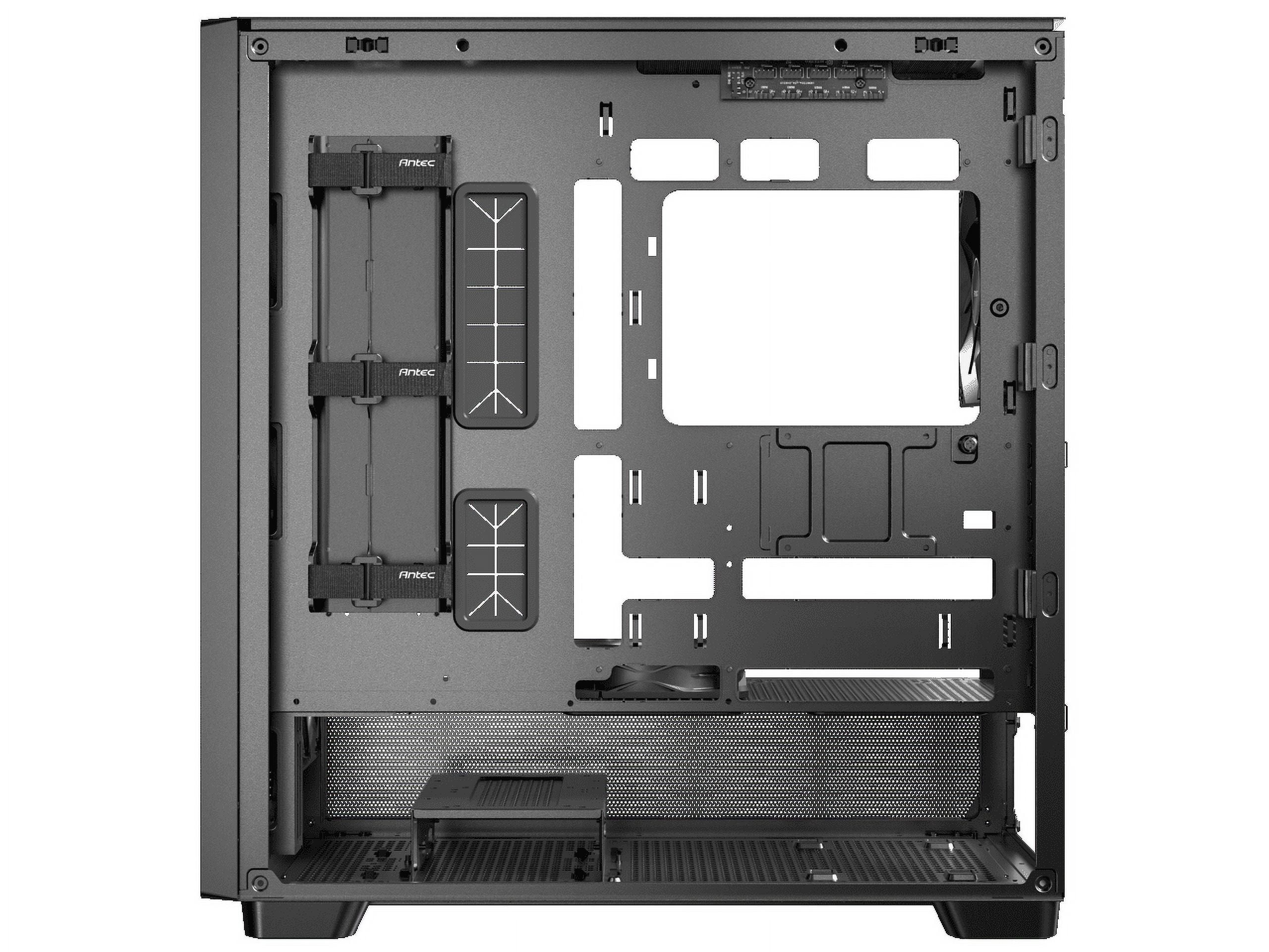 Antec Flux SE Silent PC Case, Sound-Dampening Foam Side Panels for Quiet Operation, Walnut Wood Front Panel, 5 x PWM Fans, USB Type-C, 420mm Radiator Support, Back Connect Ready, E-ATX Mid Tower Case